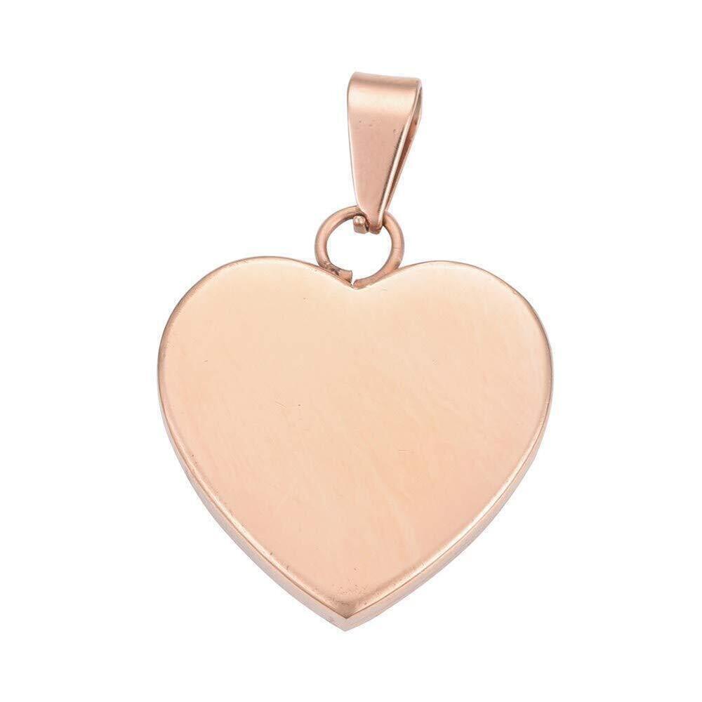 7741 10 Pcs 304 Stainless Steel Fashionable Rose Golden Sweet Heart Shape